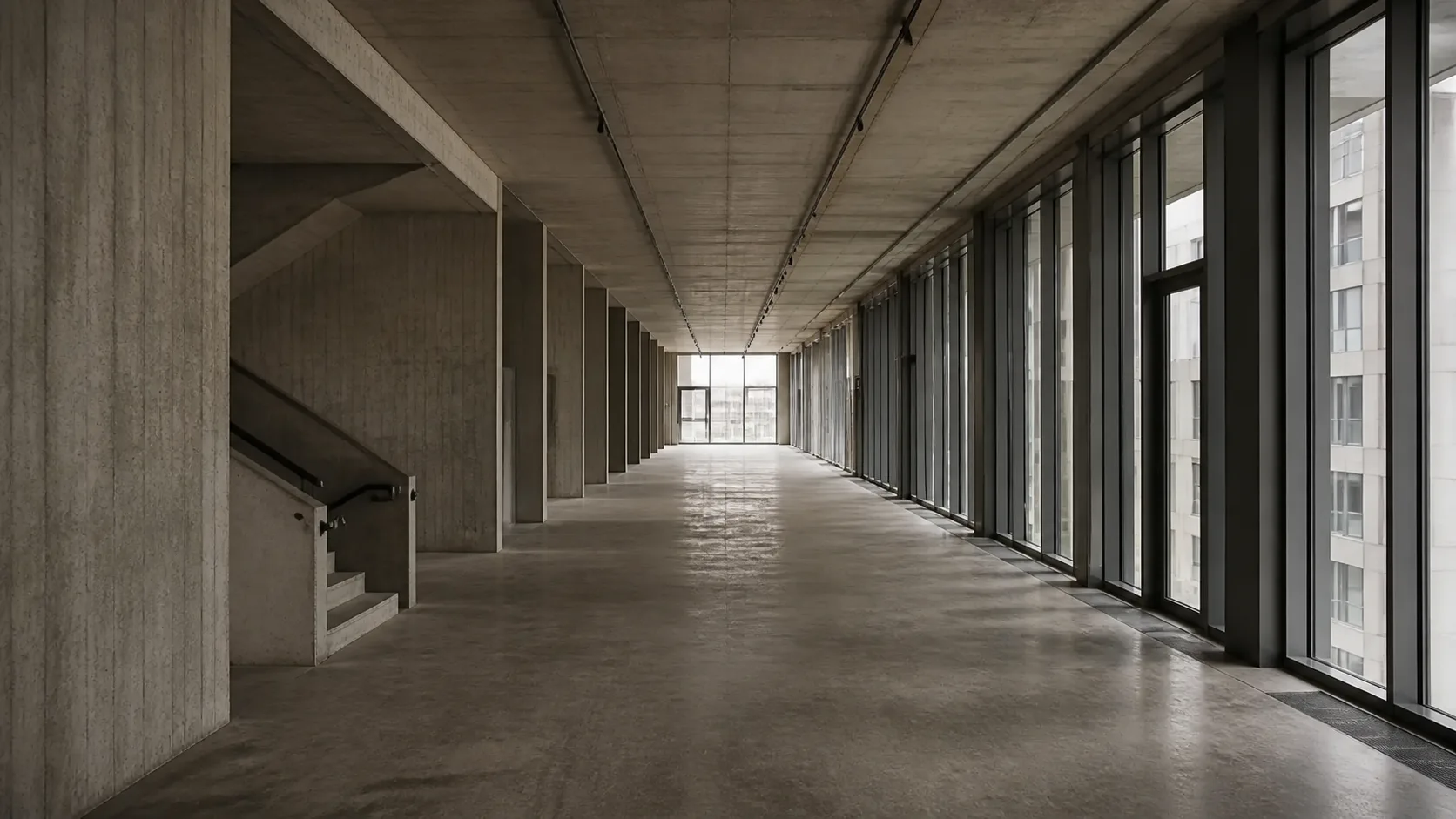 Circulation intérieure d’un ensemble immobilier contemporain