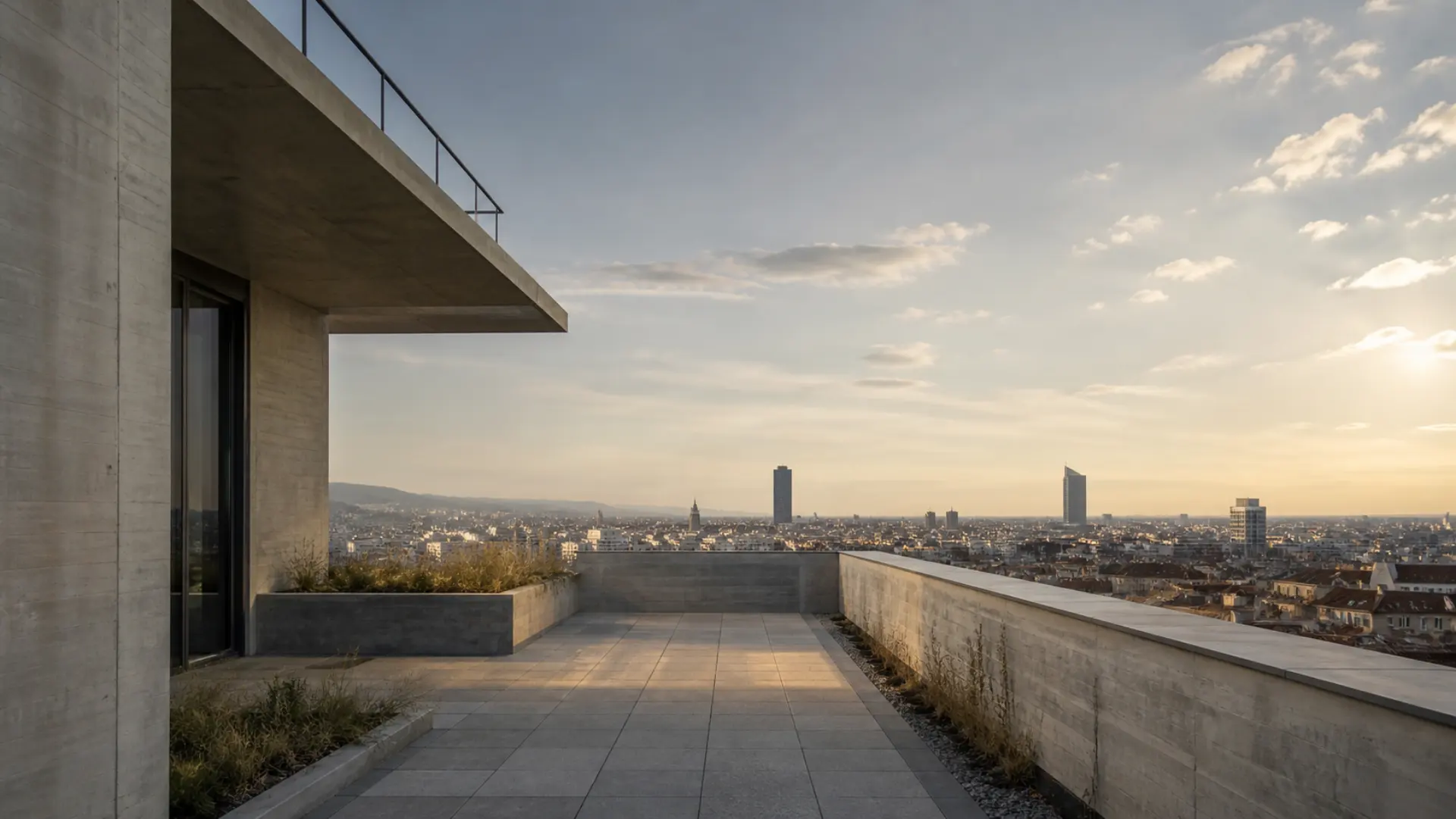 Vue urbaine depuis une terrasse